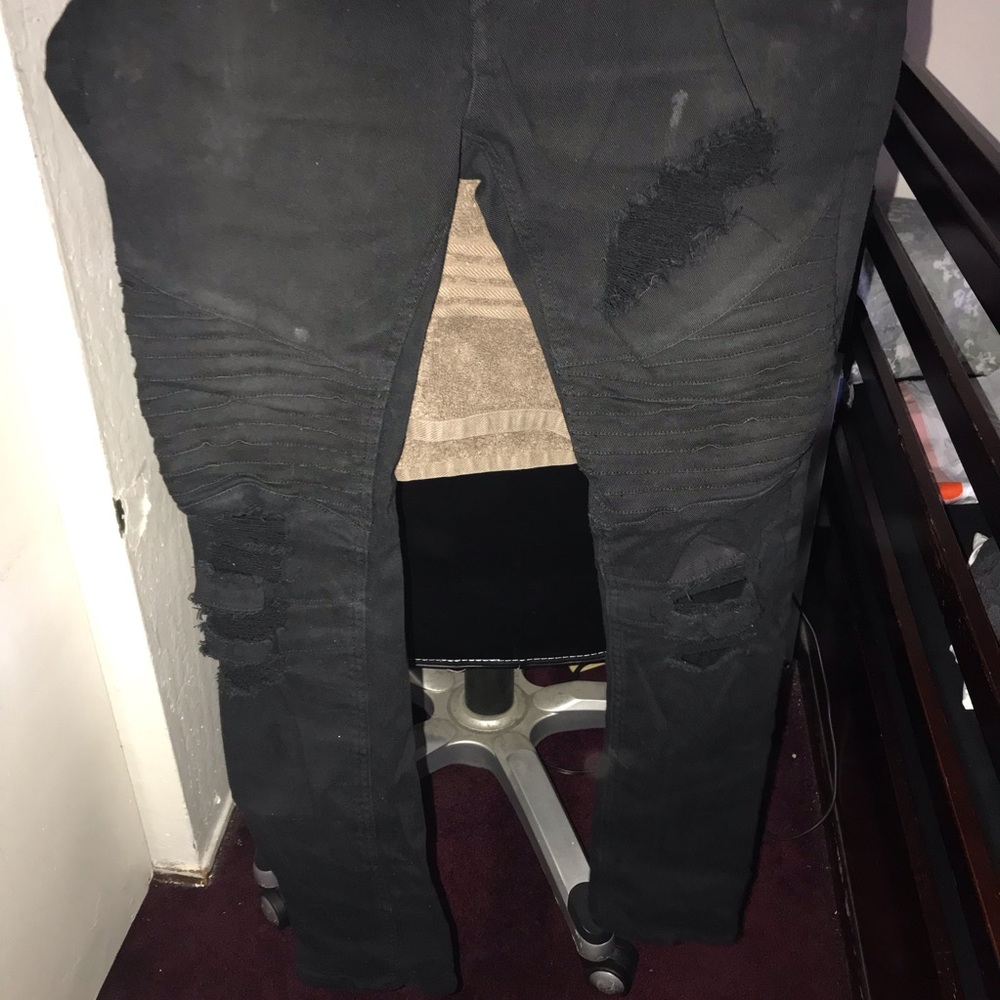 black ripped jeans